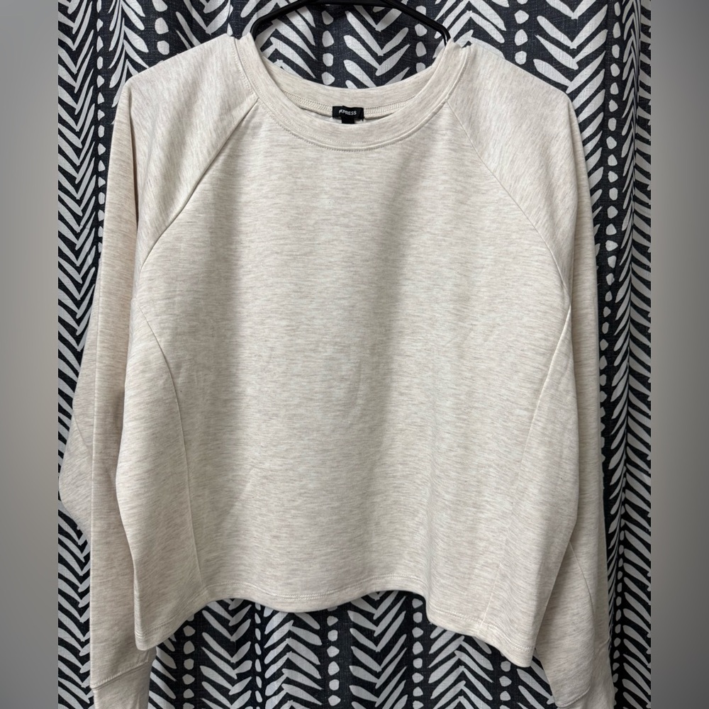Express Cream Pullover Sweatshirt